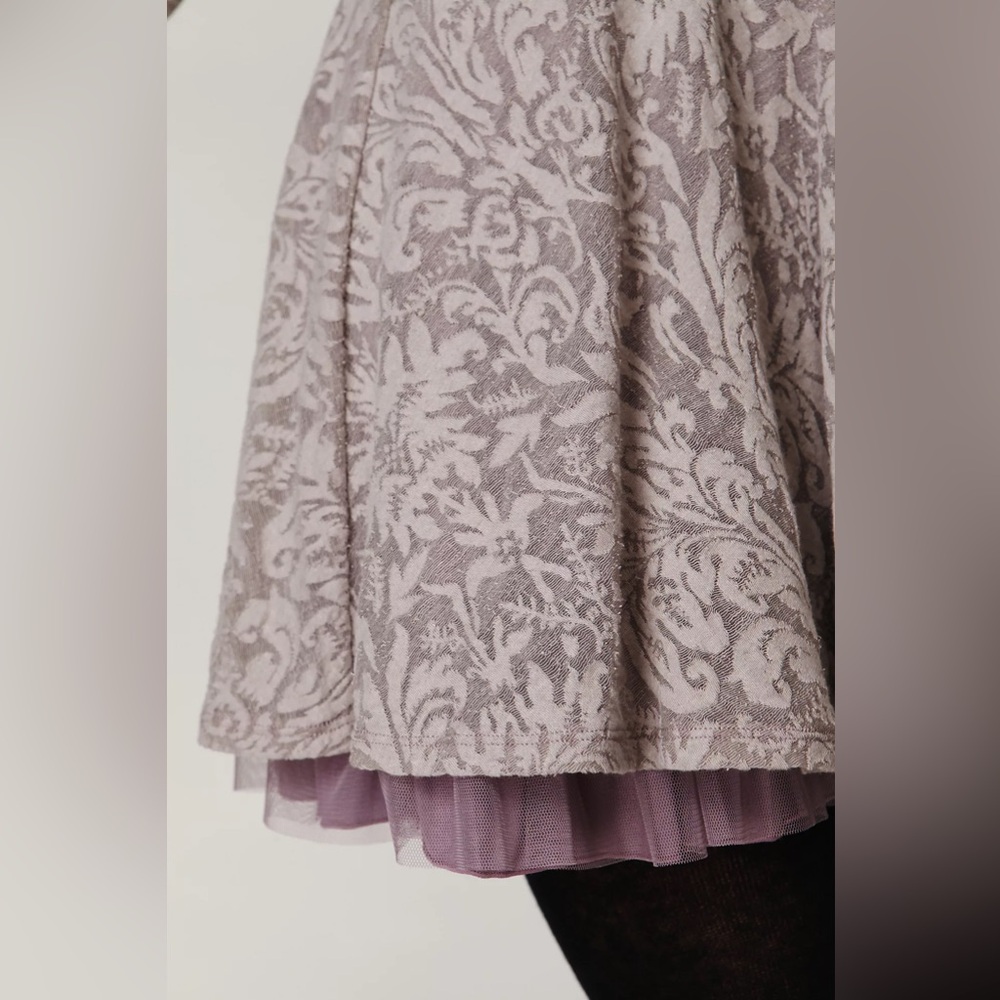 Free People Floral Lace Fit and Flare Dress Grey and Light Purple Women’s Size S - Picture 5 of 13